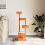 viaszbarna tömör fenyőfa macskabútor 45,5 x 49 x 103 cm