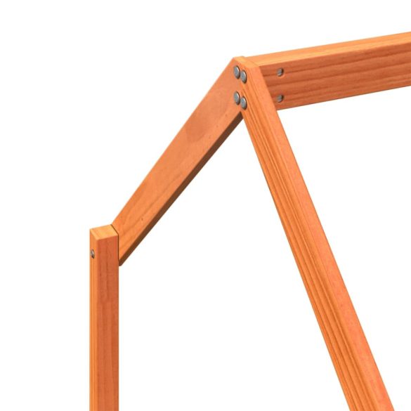 viaszbarna tömör fenyőfa gyerekágykeret 90 x 190 cm