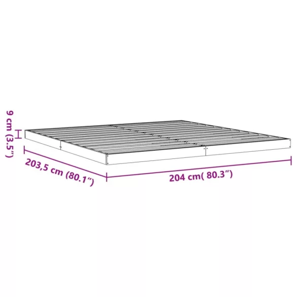 viaszbarna tömör fenyőfa ágykeret 200 x 200 cm
