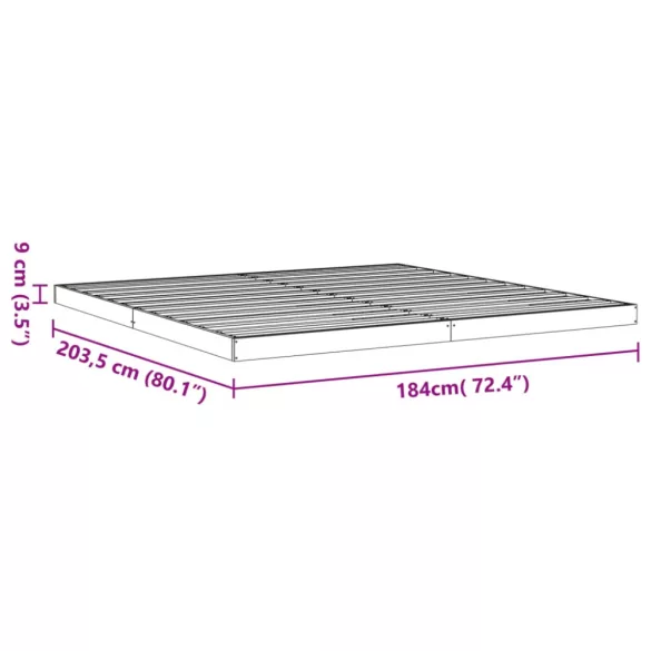 viaszbarna tömör fenyőfa ágykeret 180 x 200 cm