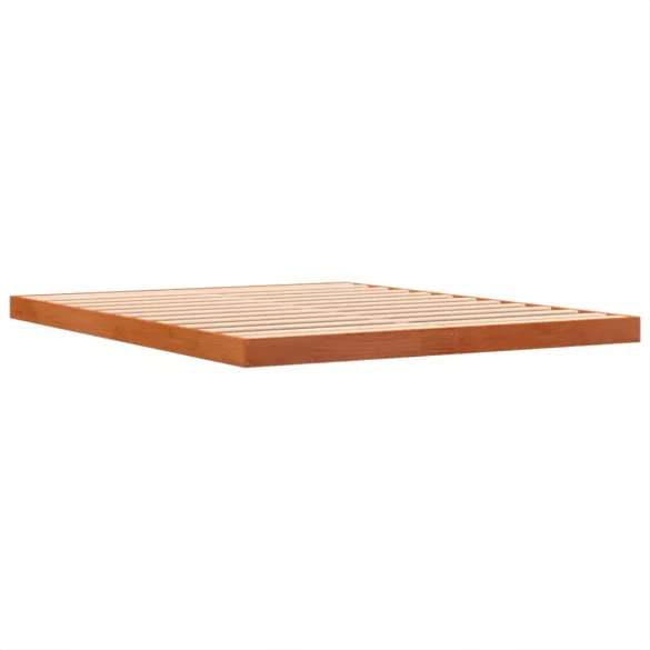 viaszbarna tömör fenyőfa ágykeret 150 x 200 cm