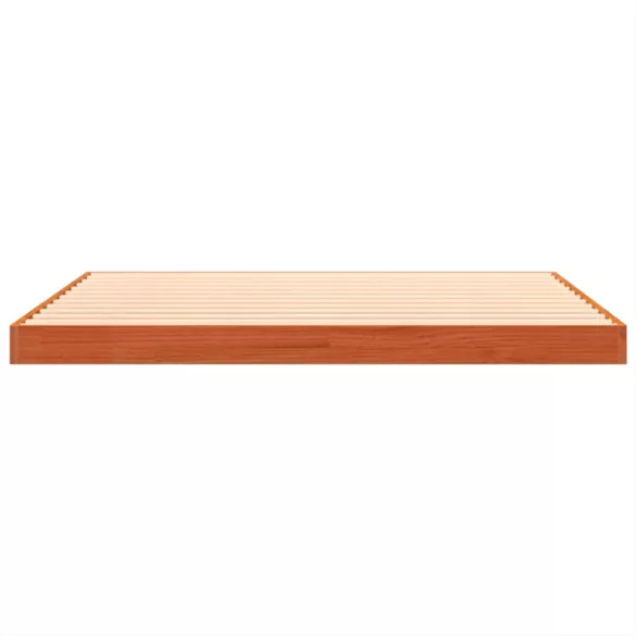 viaszbarna tömör fenyőfa ágykeret 135 x 190 cm