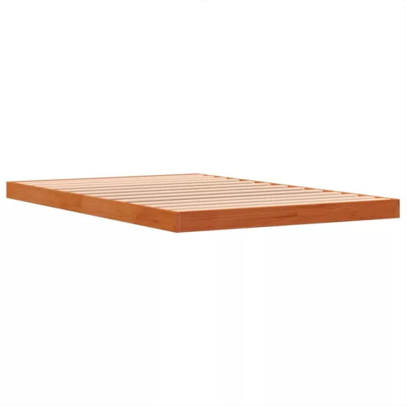 viaszbarna tömör fenyőfa ágykeret 120 x 190 cm