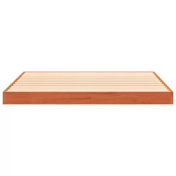 viaszbarna tömör fenyőfa ágykeret 120 x 190 cm