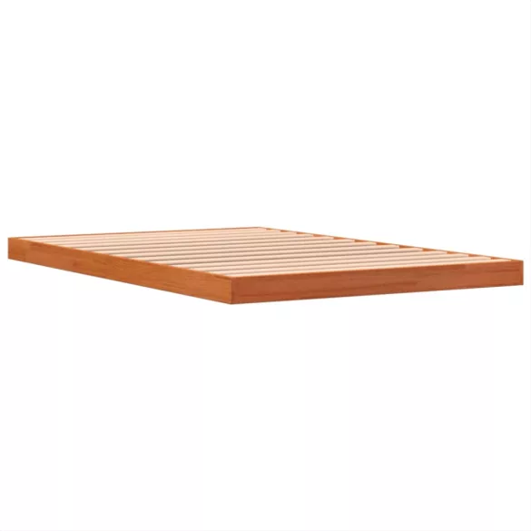 viaszbarna tömör fenyőfa ágykeret 120 x 190 cm