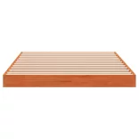 viaszbarna tömör fenyőfa ágykeret 75 x 190 cm