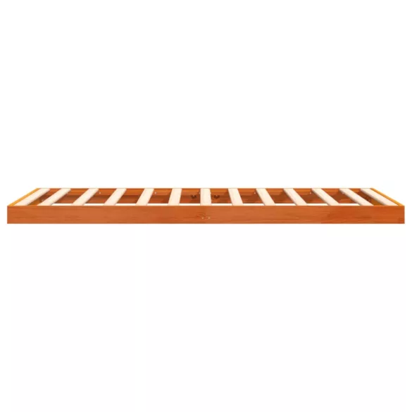 viaszbarna tömör fenyőfa ágykeret 75 x 190 cm