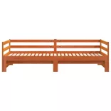 viaszbarna tömör fenyő kihúzható kanapéágy matrac nélkül