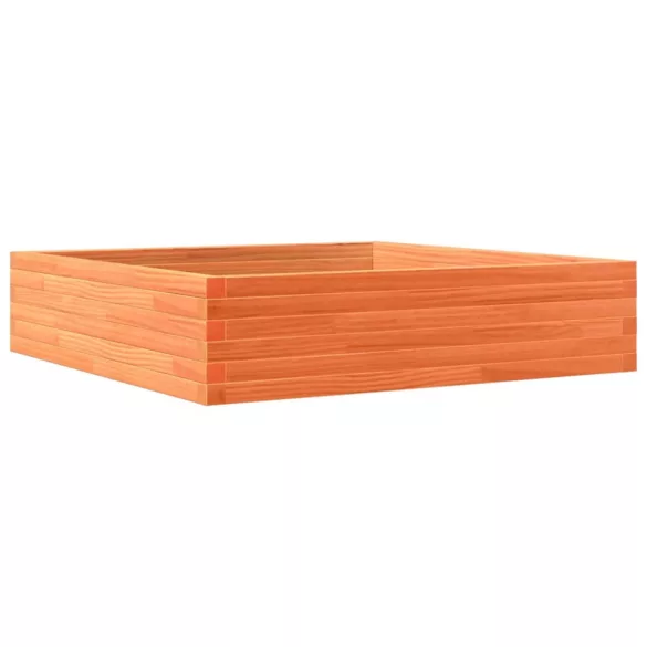 viaszbarna tömör fenyőfa kerti virágláda 100 x 100 x 23 cm