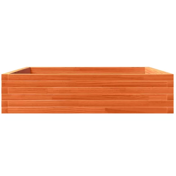 viaszbarna tömör fenyőfa kerti virágláda 100 x 100 x 23 cm