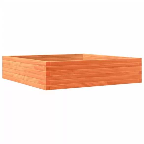 viaszbarna tömör fenyőfa kerti virágláda 100 x 100 x 23 cm