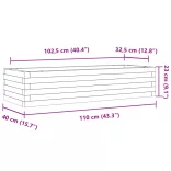 viaszbarna tömör fenyőfa kerti virágláda 110x40x23 cm