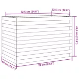 viaszbarna tömör fenyőfa kerti virágtartó 70 x 40 x 45,5 cm