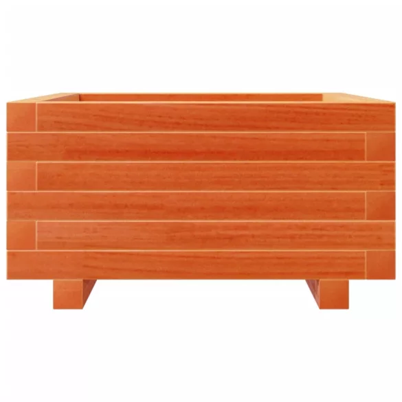 viaszbarna tömör fenyőfa kerti virágláda 50x50x26,5 cm