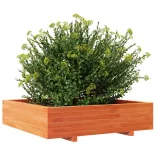 viaszbarna tömör fenyőfa kerti virágláda 100 x 100 x 26,5 cm