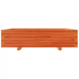 viaszbarna tömör fenyőfa kerti virágláda 100 x 100 x 26,5 cm