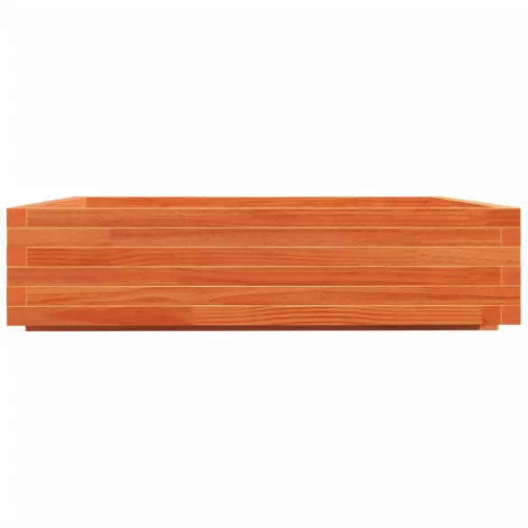 viaszbarna tömör fenyőfa kerti virágláda 100 x 100 x 26,5 cm