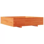 viaszbarna tömör fenyőfa kerti virágláda 100 x 100 x 26,5 cm