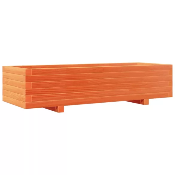 viaszbarna tömör fenyőfa kerti virágláda 110x40x26,5 cm