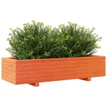 viaszbarna tömör fenyőfa kerti virágláda 110x40x26,5 cm