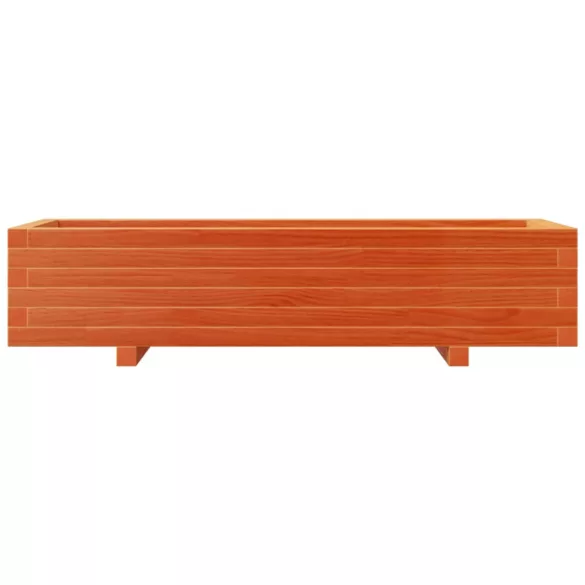 viaszbarna tömör fenyőfa kerti virágláda 110x40x26,5 cm