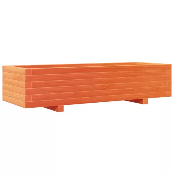 viaszbarna tömör fenyőfa kerti virágláda 110x40x26,5 cm