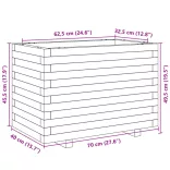 viaszbarna tömör fenyőfa kerti virágtartó 70 x 40 x 49,5 cm