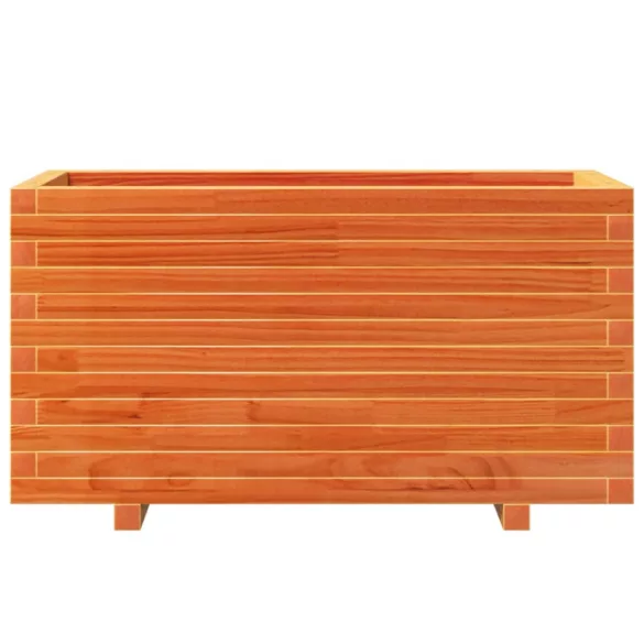 viaszbarna tömör fenyőfa kerti virágtartó 90 x 40 x 49,5 cm