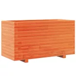 viaszbarna tömör fenyőfa kerti virágtartó 90 x 40 x 49,5 cm