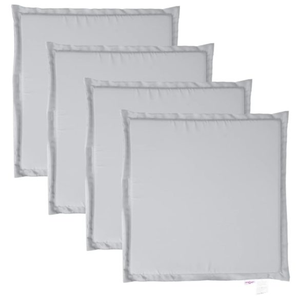 4 db világosszürke négyzet alakú kerti ülőpárna 45 x 45 x 2 cm