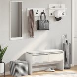 4 részes fehér szerelt fa előszobai bútorgarnitúra