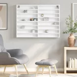 fehér szerelt fa vitrinszekrény 100 x 8,5 x 75 cm