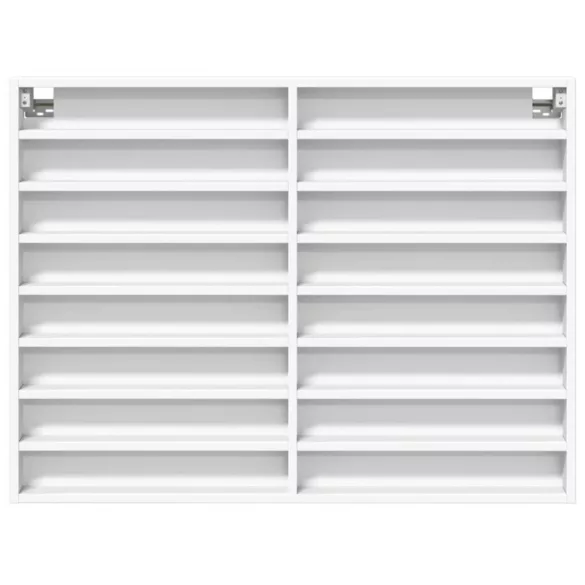 fehér szerelt fa vitrinszekrény 100 x 8,5 x 75 cm