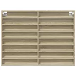 sonoma tölgy színű szerelt fa vitrinszekrény 100 x 8,5 x 75 cm