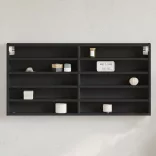 fekete szerelt fa vitrinszekrény 100 x 8,5 x 50 cm