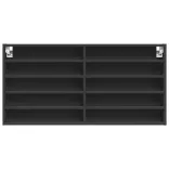 fekete szerelt fa vitrinszekrény 100 x 8,5 x 50 cm