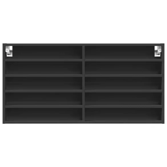 fekete szerelt fa vitrinszekrény 100 x 8,5 x 50 cm