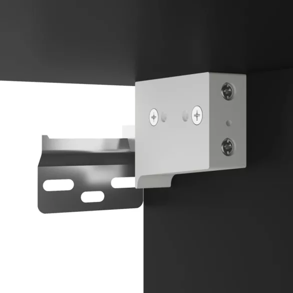 fekete szerelt fa vitrinszekrény 100 x 8,5 x 50 cm