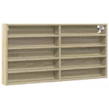 sonoma tölgy színű szerelt fa vitrinszekrény 100 x 8,5 x 50 cm