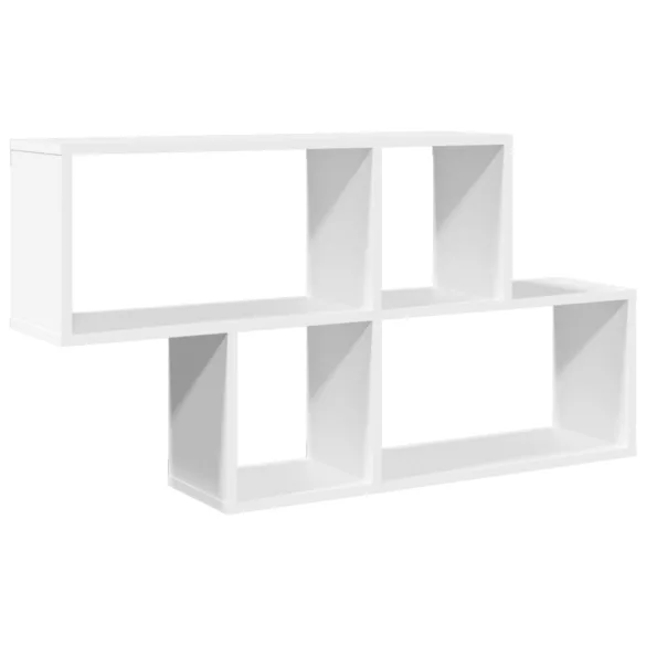 fehér szerelt fa fali polc 100 x 20 x 53 cm