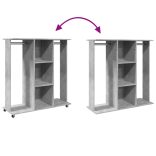 betonszürke szerelt fa ruhásszekrény kerékkel 102 x 38 x 110 cm