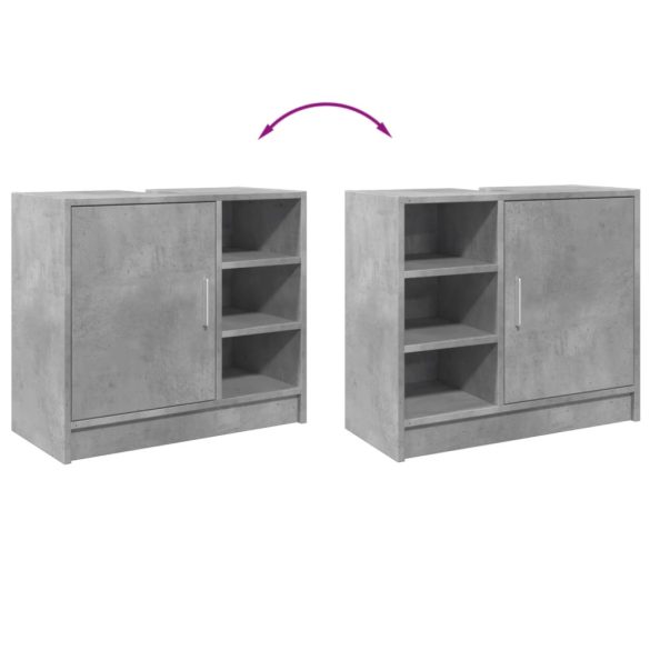 betonszürke szerelt fa mosdószekrény 63 x 29 x 55 cm