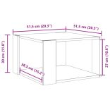 betonszürke szerelt fa dohányzóasztal 51,5 x 51,5 x 30 cm