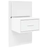 fehér falra szerelhető éjjeliszekrény LED-világítással