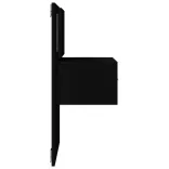 fekete falra szerelhető éjjeliszekrény LED-világítással