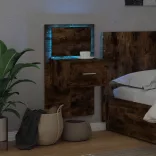 füstös sonoma színű fali éjjeliszekrény LED-világítással