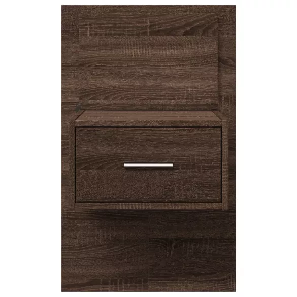 barna tölgy színű fali éjjeliszekrény LED-világítással