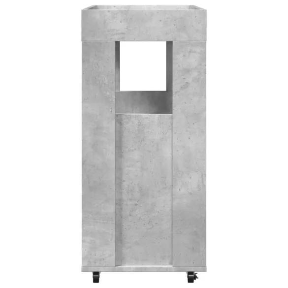 betonszürke szerelt fa bárkocsi 60 x 39,5 x 89 cm