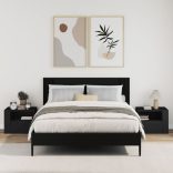 2 db fekete falra szerelhető éjjeliszekrény 45 x 30 x 35 cm