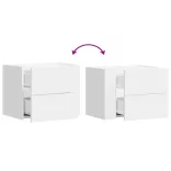 fehér falra szerelhető éjjeliszekrény 45 x 30 x 35 cm